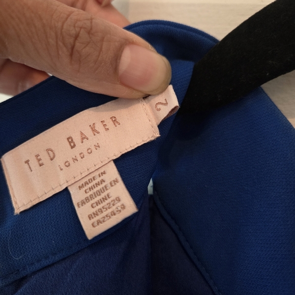 Ted Baker Torrii Halter Neck Scallop Mini Dress Cobalt Blue Size 2 (Fits Like 6) - Picture 5 of 6